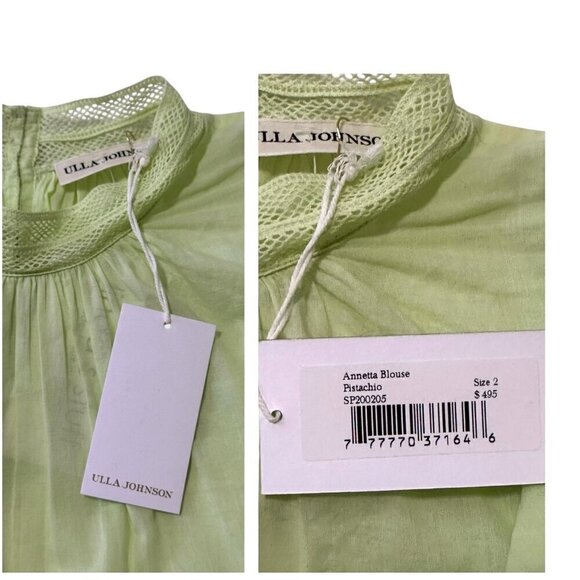 Ulla Johnson Annetta Blouse in Pistachio,  Size 2,  New with tag - Picture 6 of 15